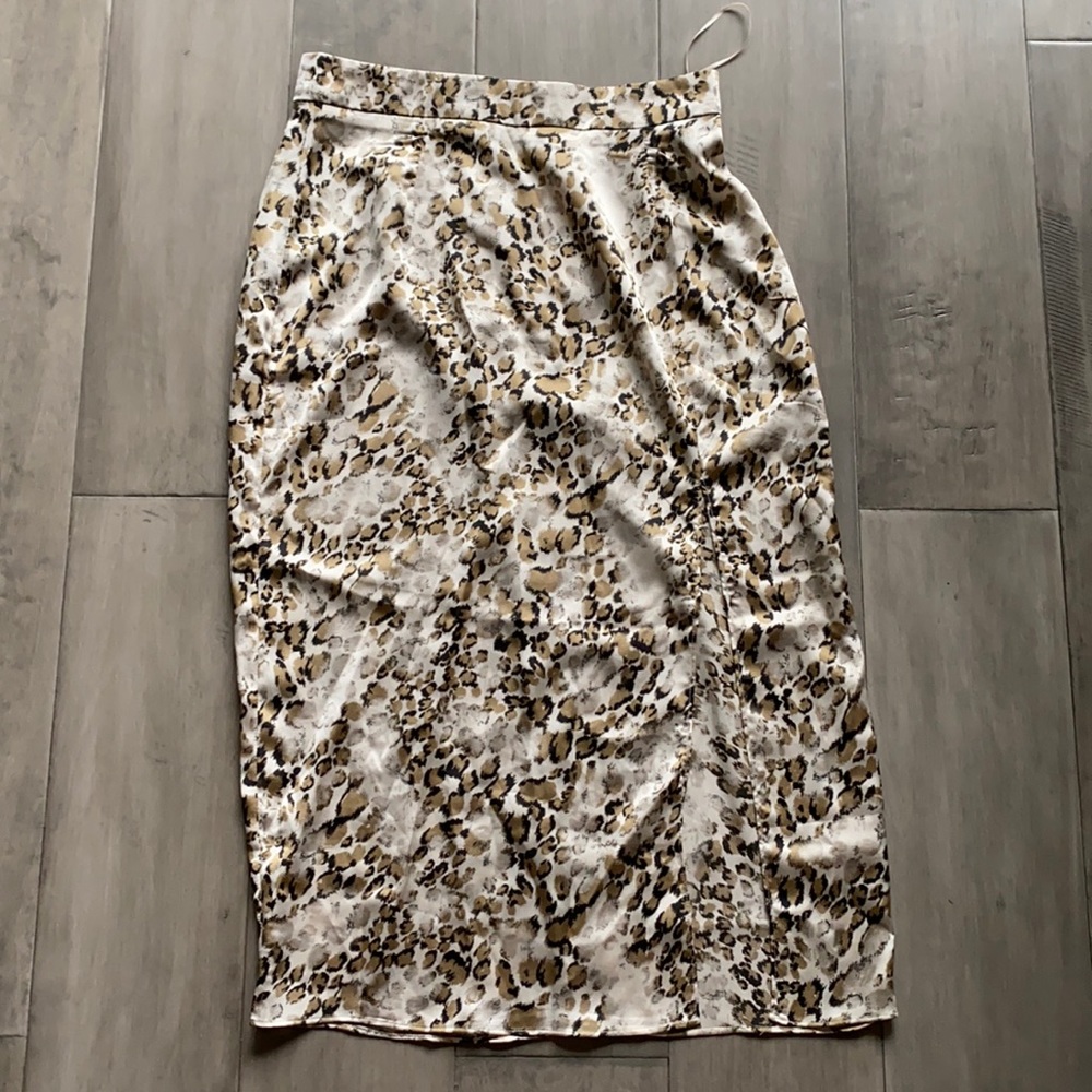 NWT Leopard Midi Skirt